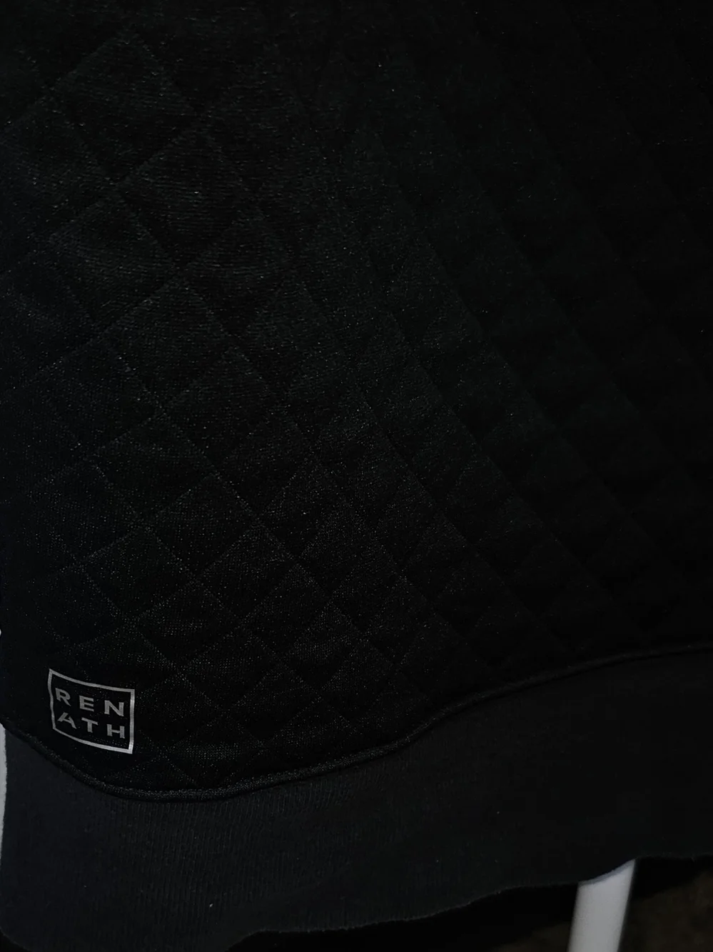 Men's Black Quilted Crewneck Sweatshirt with F1 Logo